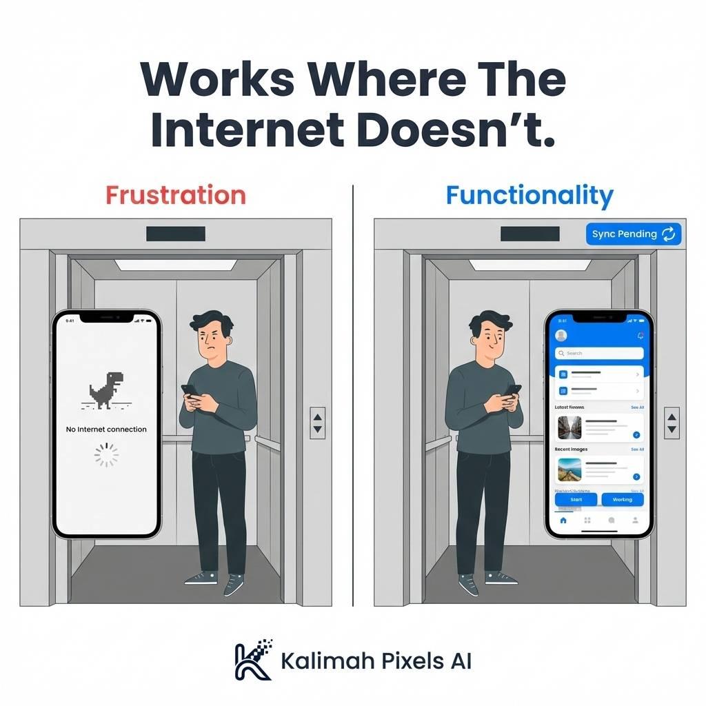 لماذا يجب أن يعمل تطبيقك بدون إنترنت؟ (هندسة Offline-First)